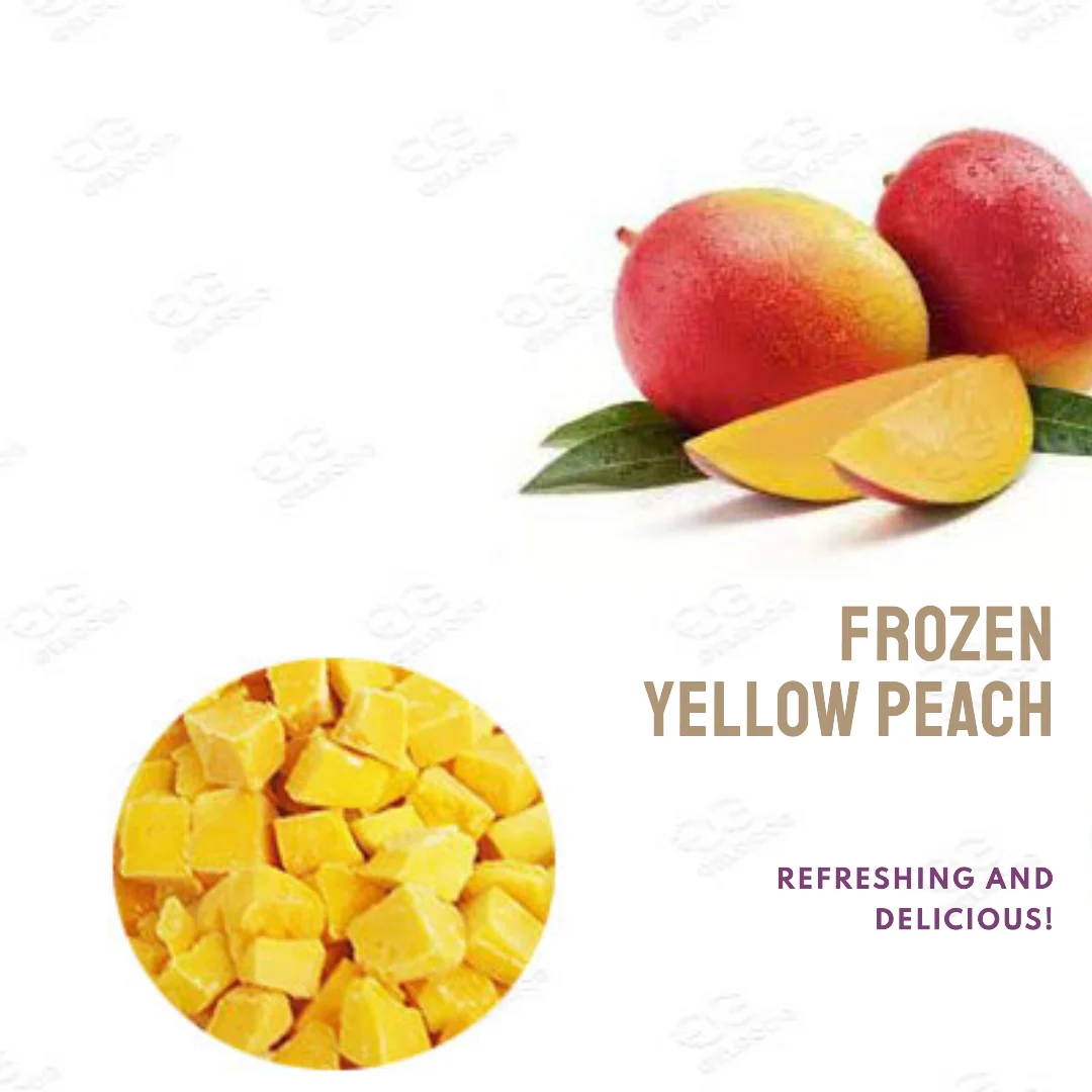Ready to Eat IQF Sweetened Chinese Yellow Peaches Yellow Peach Dices in Bulk for Distribution