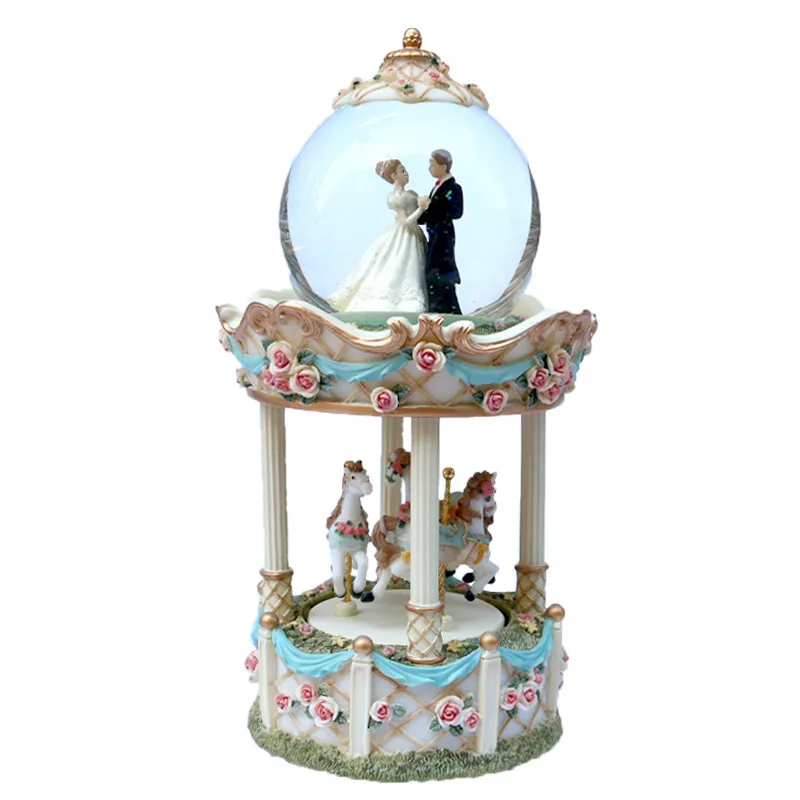 Christmas music box gift elderly roof cloud crystal ball music box Christmas crystal ball gift ornaments