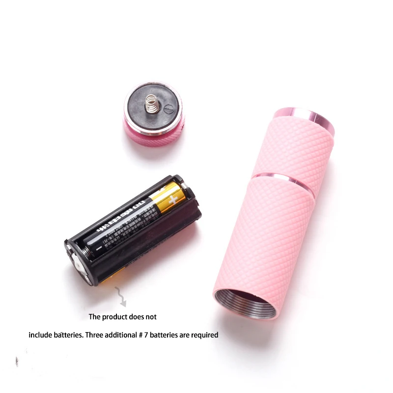 Portable 9-LED UV Lamp Flashlight for Nail Art & Jewelry DIY Mini Tactical Gold for Night Fishing Outdoor Camping Epoxy Drying