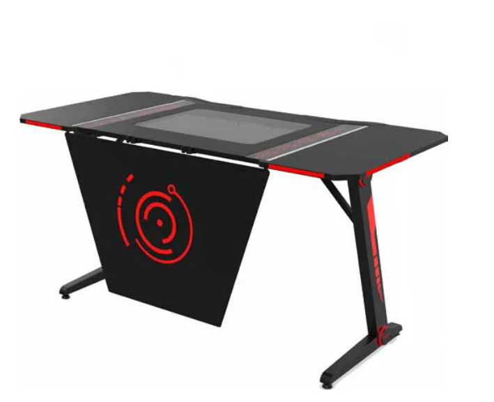 Orizeal Red Splicing Desktop Gaming Desk Computer Laptop Desk