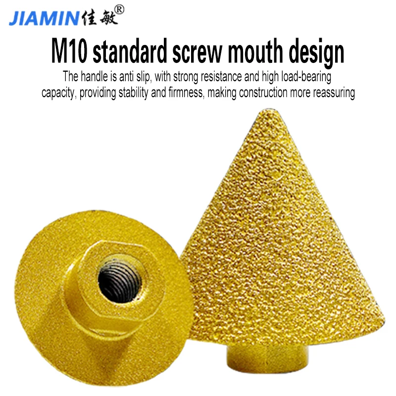 M10 conical umbrella diamond chamfering tool brazing drill bit used for drilling and expanding holes in various rocks