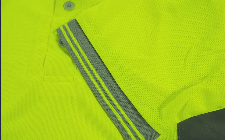 HiVis DN Cool Breathe Polo Shirt With Cross Back Workwear Hi Vis Polo Shirt Safety Reflective Short / Long