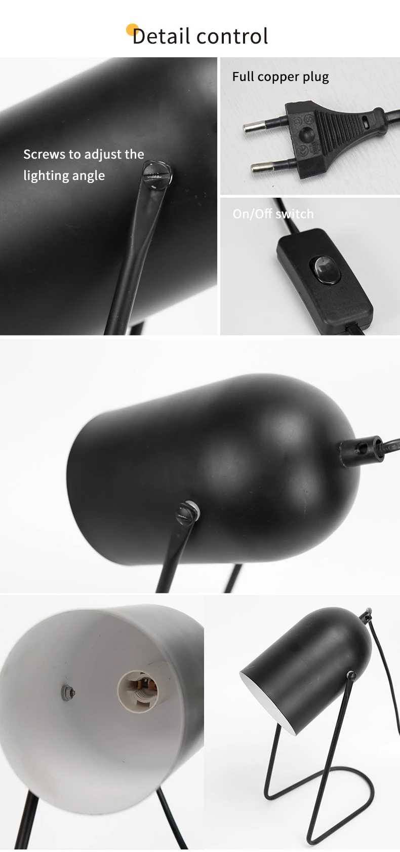 SML Traditional Iron Adjustable E14 15W Metal Painted Lamparas Desk Table Lamp