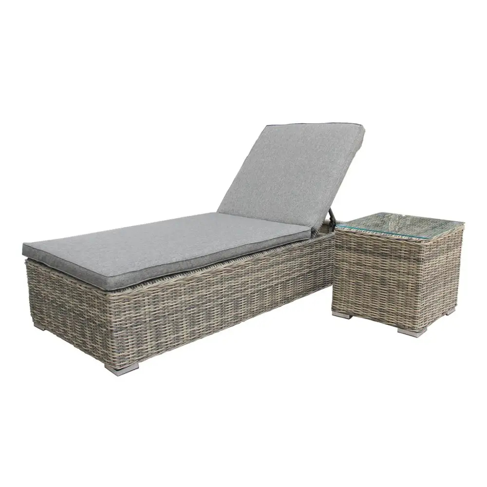 
Wicker Outdoor Furniture Rattan Sun Lounger Setting Pool Rattan Patio Chaise Lounge 
