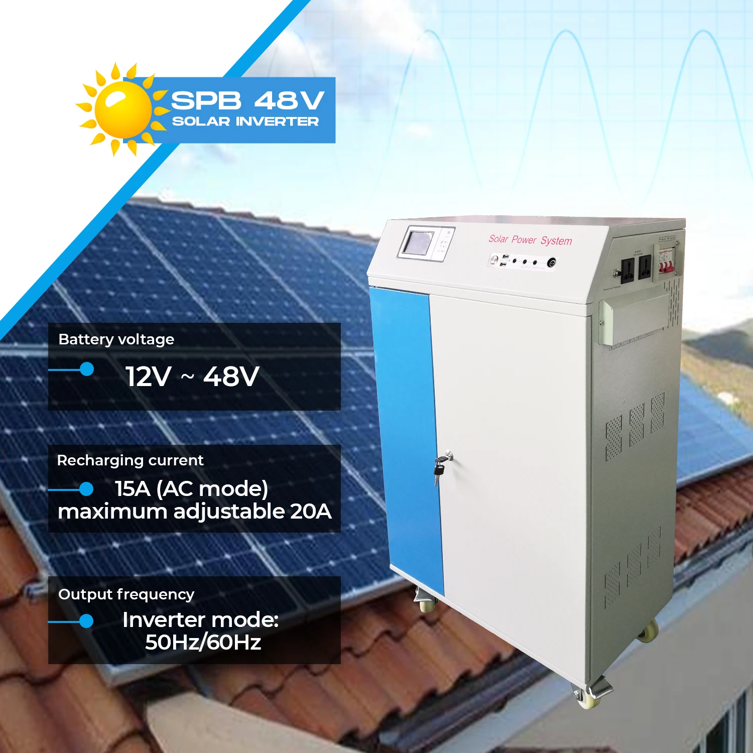 5000W 220V Inverter Transformer 5KW Solar Inverter Solar System for Home and Government