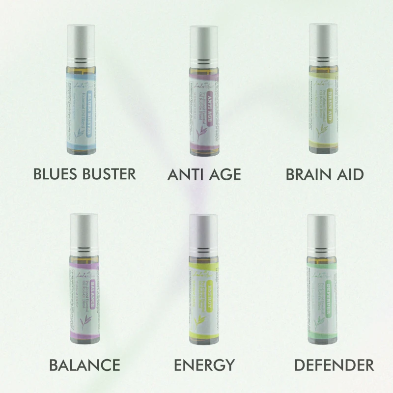 Wholesale private label 100% pure distillation Peppermint Lavender Aromatherapy anti age skincare essential oil blending roll on