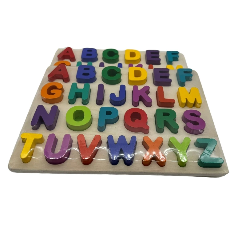 Wooden board alphabet number kids Montessori 3D learning puzzle early educational activity boards toys for child boys and girls
