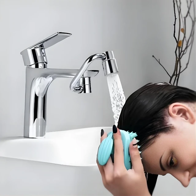 Modern 1080 Degree Swivel Robotic Arm Faucet Kitchen Sink Extension Universal Plastic Brass Hot Cold Water Mixer Bathroom Taps