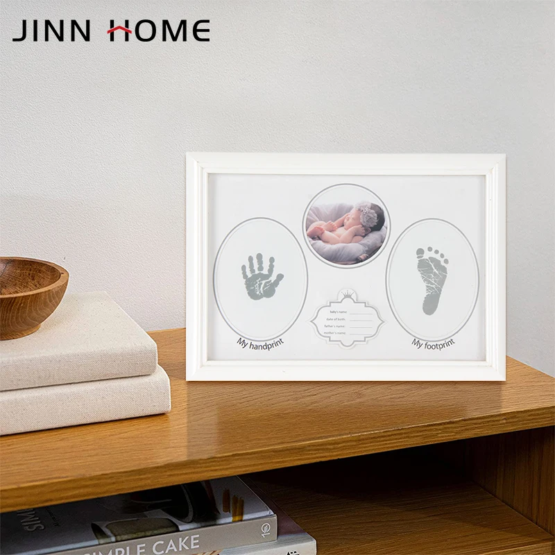 Baby growth commemorative photo frame hand and footprint record cute cartoon table hanging wall gift photo frame