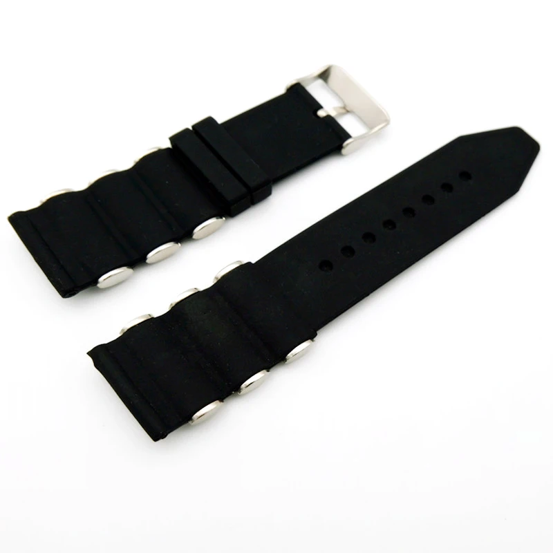 hot sell silicon watch band 20 22 24 26mm luxury classic with metal particles
