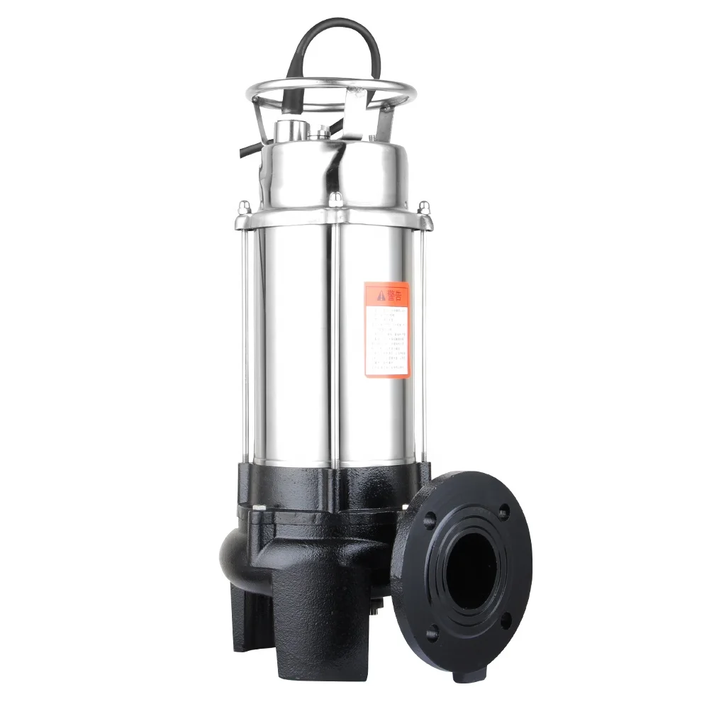 0.75kw Electric Motor Stainless steel submersible cutting waste water sewage grinder pump
