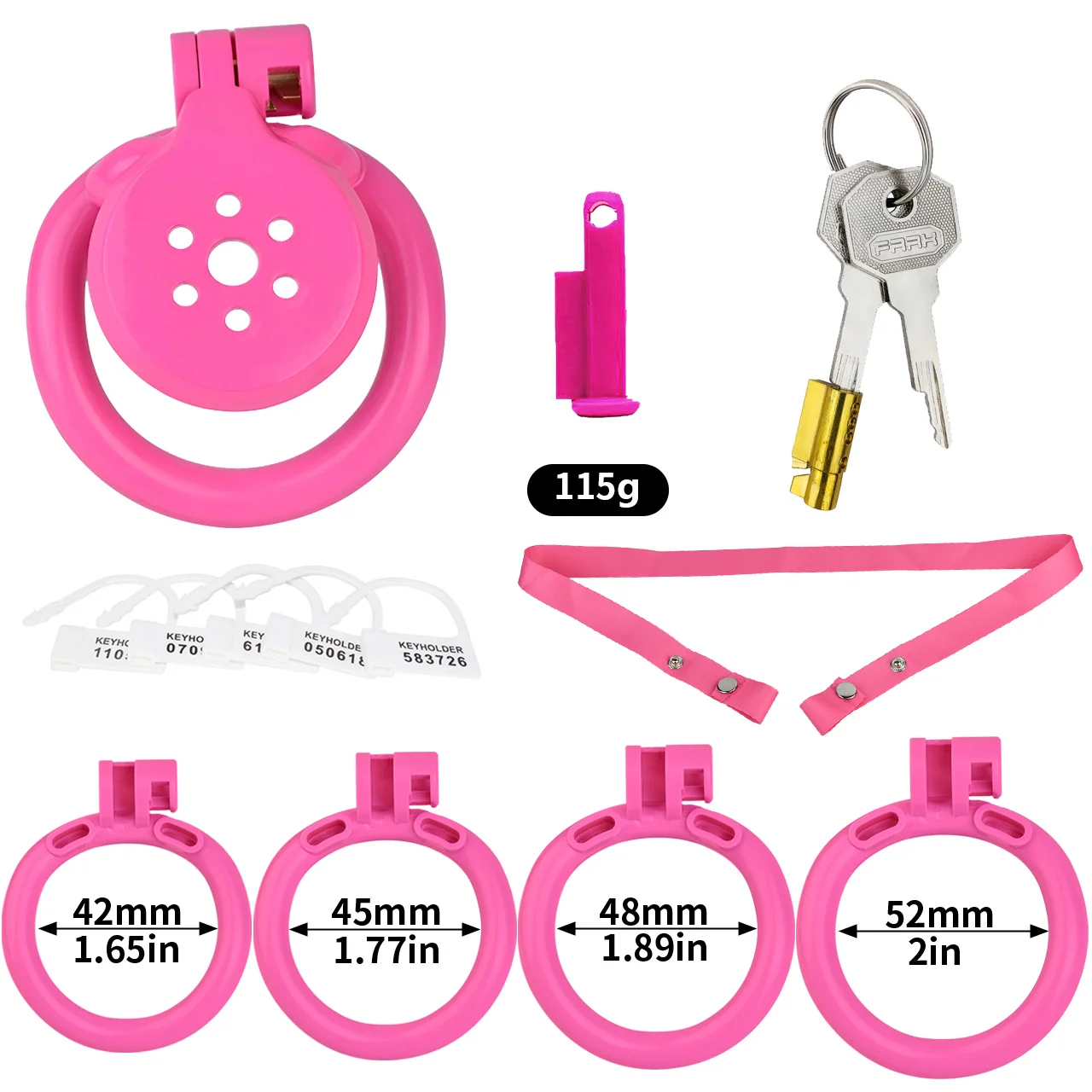 FRRK pink Chastity Cage with Belt,sissy Negative Male Belt,chastity Cages for Men,inverted Cock Cage Flat Sissy with 4 Size Ring