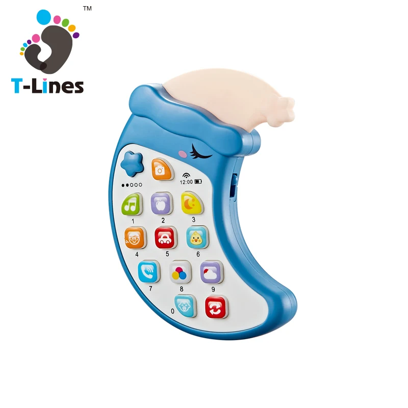 Early Educational Toy Moon Shape Smart Music Cellphone Toy  Baby Mobile Phone Toy for kids