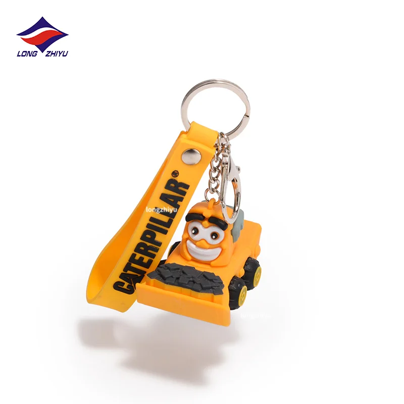 Longzhiyu 17 Years Keychain Manufacturer Custom Cartoon Pink Bear 3D PVC Keyrings Kawaii Rabbit Frog Cat Soft Silicone Keychains