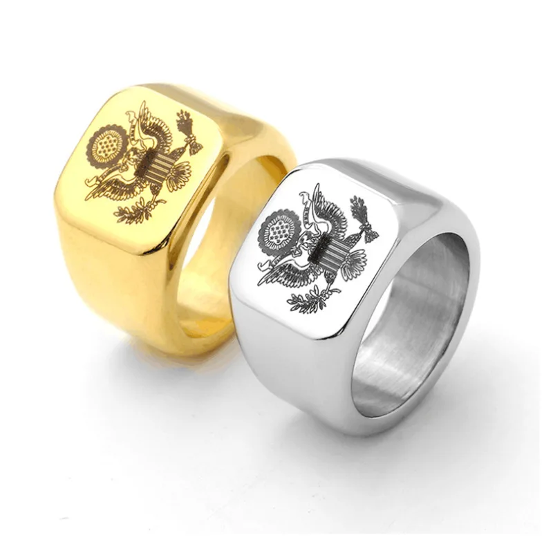 Fashion Stainless Steel Blank Mens 18K Gold Plated Rings Custom Man Ring Amazon New Men Engrave Stainless Steel Ring Wholesale