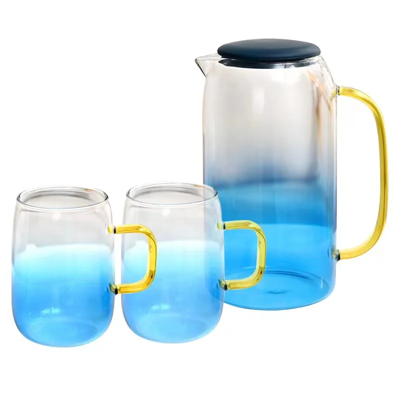 Factory Wholesale Heat Resistant Glass Water Pot Heat Resistant Large Capacity Glass Pitcher Iced Tea Beverage Carafe