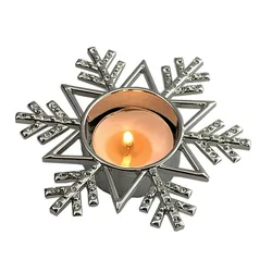 Zinc Alloy Snowflake Candlestick Creative Christmas Series Snowflake Aromatherapy Metal Tea Wax Snowflake Candlestick Wholesale