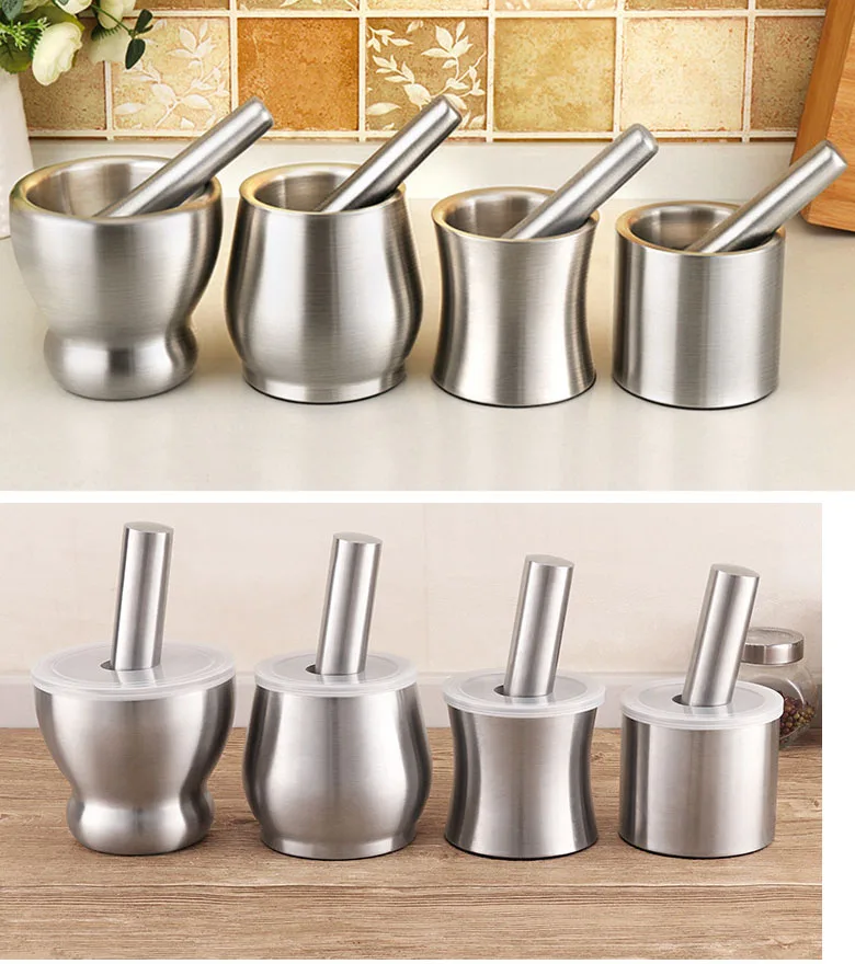 Spice Tools Stainless Steel Mortar and Pestle with Lid
