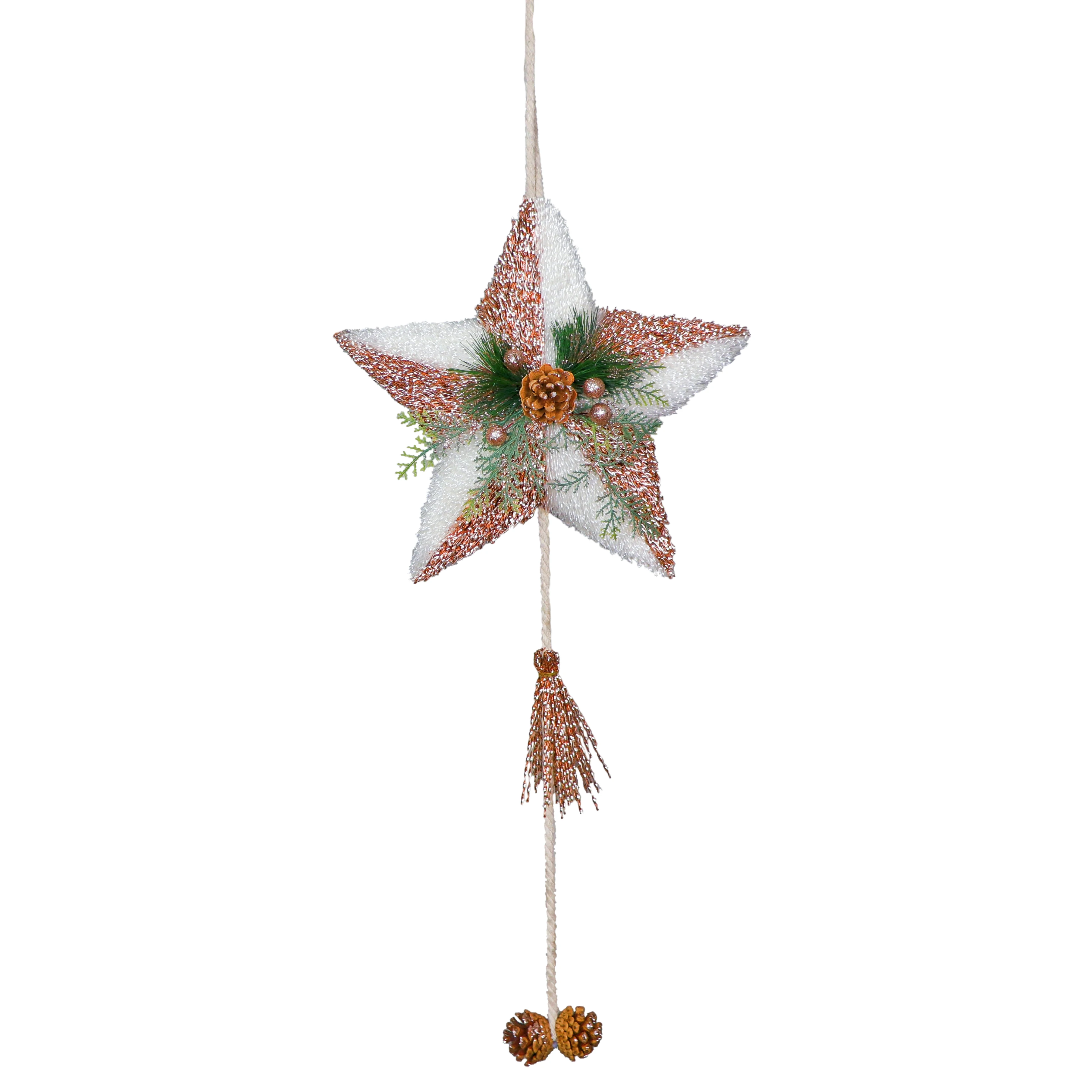 New materials, new processes, environmentally friendly and harmless Christmas tree decorations, five pointed star decorations