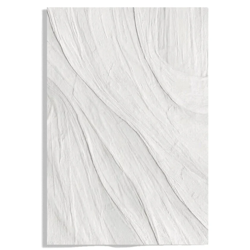 Big Handmade Home Decor Wabi-Sabi Large Framed Canvas White Artwork Abstract Wave 3D Oil Painting Tableau Decorative Wall Art