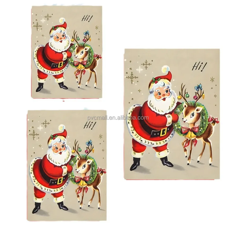 Holiday Home Decorations Christmas Canvas Wall Art White Hat Santa Gnome Cute Fabric Picture Artwork Pictures for the wall