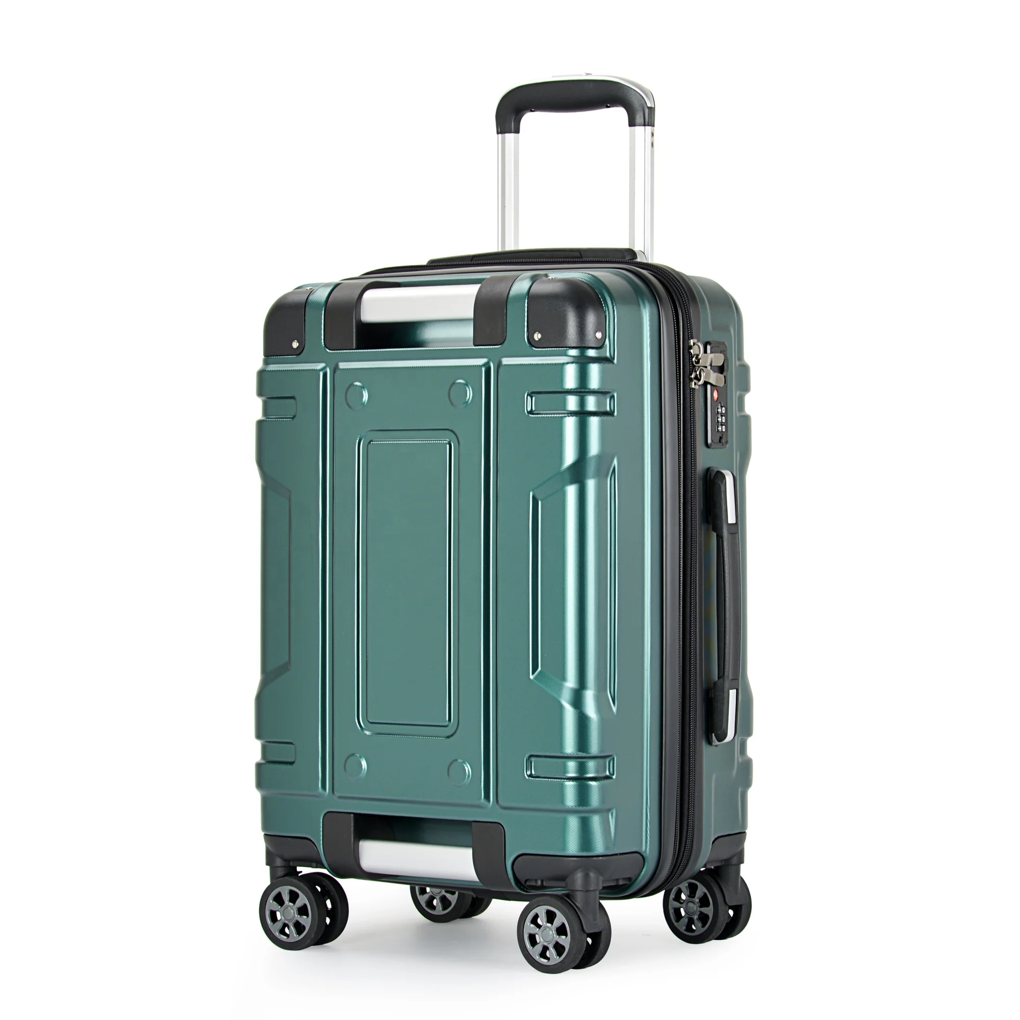 Wholesale Fashion Design PC Alloy Aluminum Frame Suitcase Custom Portable Wide Tie Rod Hard Shell Waterproof Carry Trolley