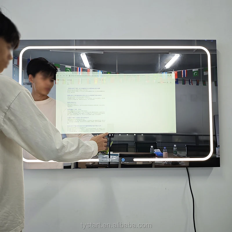 bathroom cosmetic mirror with led light smart mirror bathroom bluetooth mirror smart tv