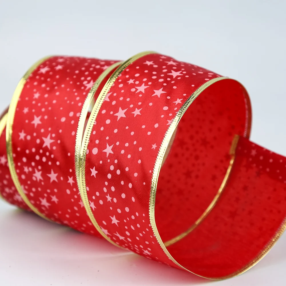 Red and black series woven fabric plaid edge ribbon for Christmas decorative  wreath