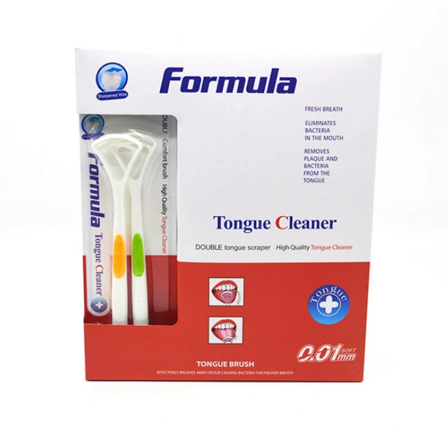 High Quality Colorful Silicone Tongue Coating Cleaning Brush Plastic Tongue Cleaner Scraper