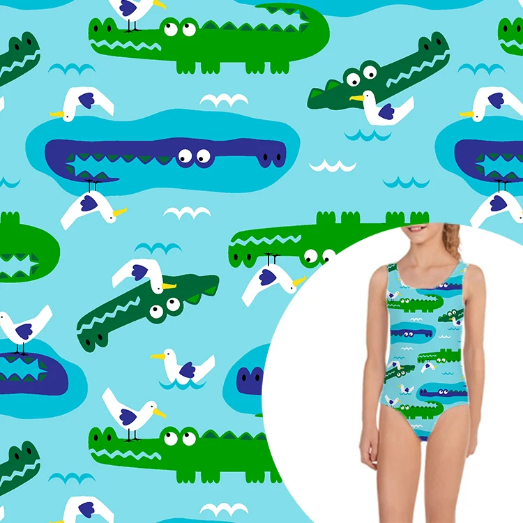 girls swimwear unicorn polyamide custom fabric for bikini