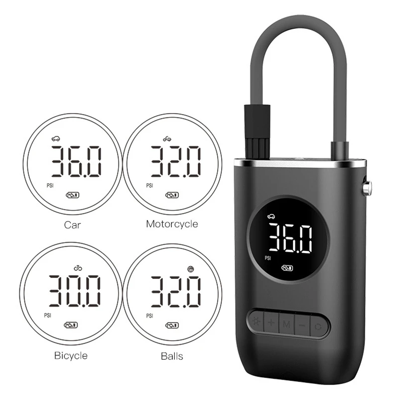 Factory Price Product Car Air Pump Motorbike Tyre Inflator Bicycle Air Compressor 4000 mAh Charging Air Infaltion Pump