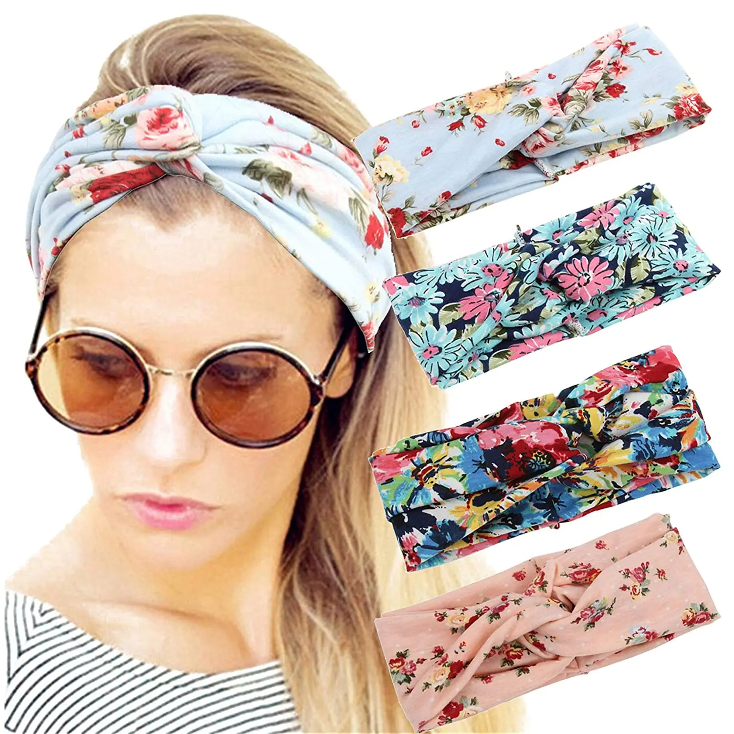 Headbands Criss Cross Headband Headpiecce Bohemia Floal Style Head Wrap Hair Band Vintage Cotton Stylish Elastic Fabric Cotton H