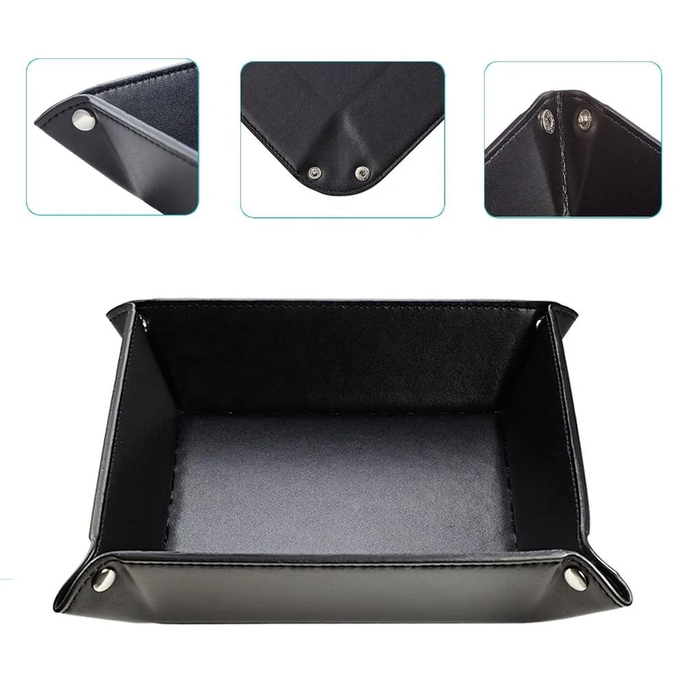 Custom best selling pu leather rolling tray storage tray with own logo