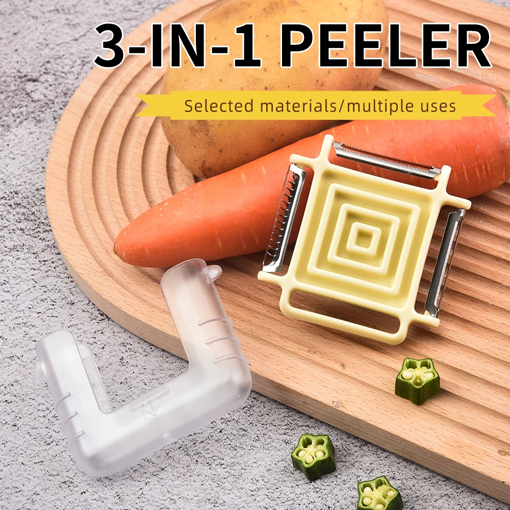 Kitchen Creative Multifunctional Paring Knife 3-in-1 Magic Peeler Peeler Scraper Melon Grater Paring Knife Peeler Grater Shredde