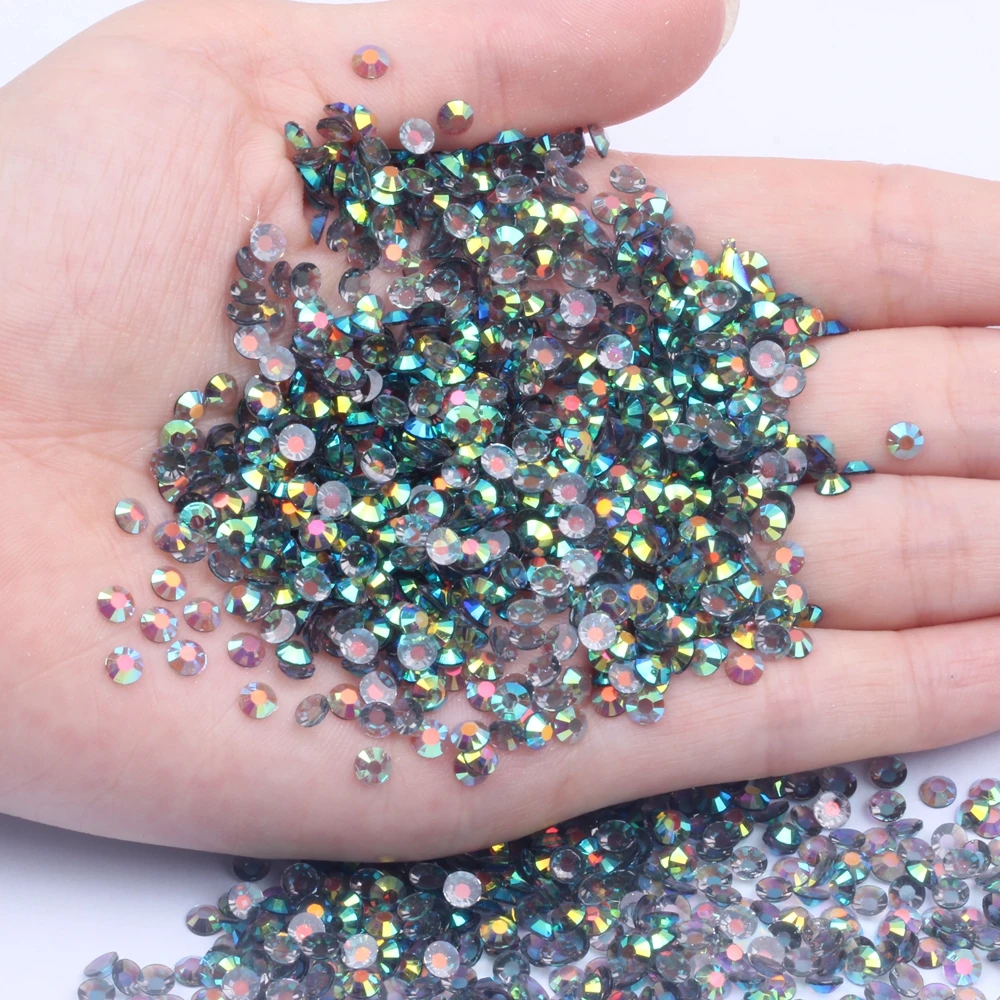 Sell Well 2-6MM Mix Size 1000PCS Flatback Clear AB Glue On Resin Rhinestones For DIY 3D Decorations Bulk Crystals Shoes
