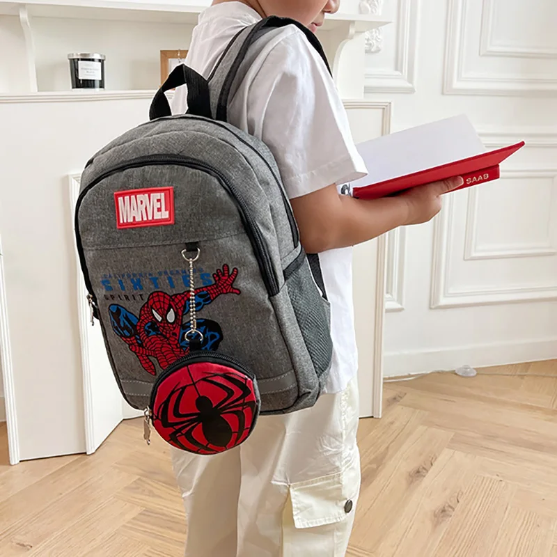Hot Selling Cartoon Anime Cool Marvel Spider Man Backpacks High-capacity Canvas School Bags Fashion Shoulders Bags For Children