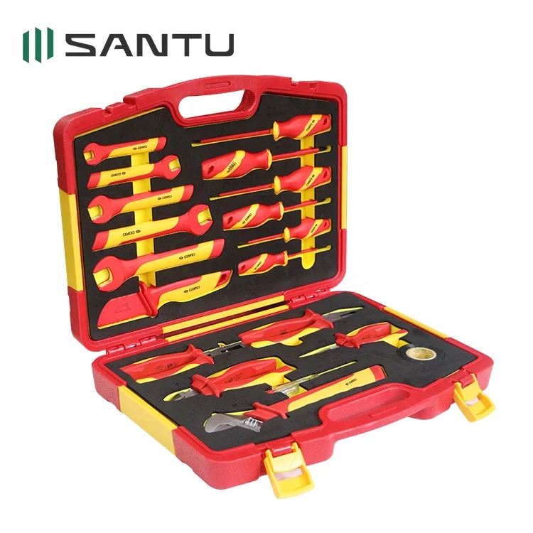 Santu 19 PCS G2030007 1000V VDE Electric Insulated Tools Electrician Plier Screwdriver Wrench Tool Set