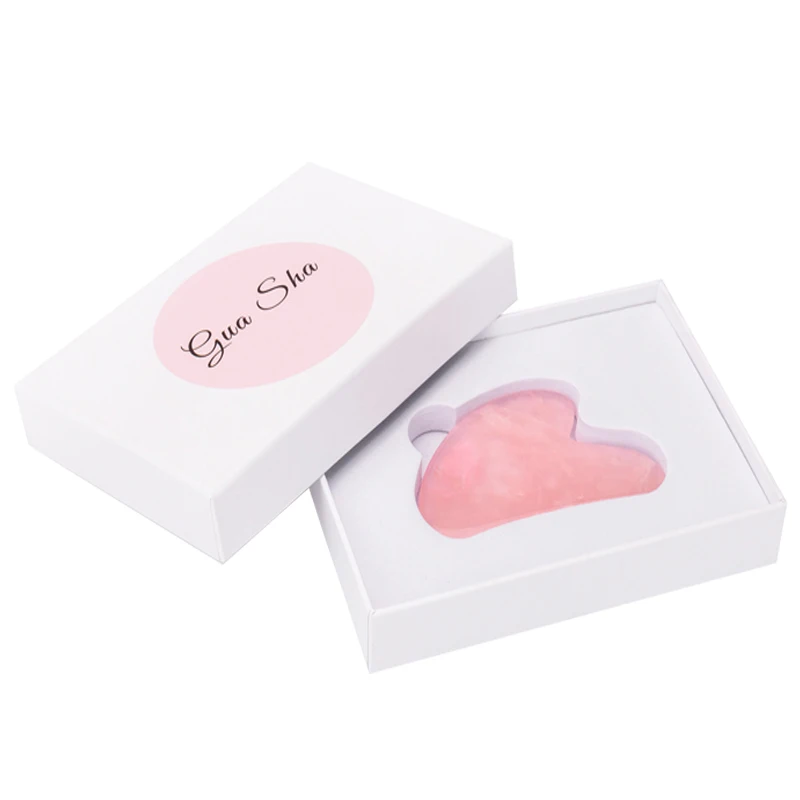 Товары для здоровья, шея, спина, всего тела, гуаша кварцевая розовая доска, массажные инструменты для соскабливания лица с сумкой