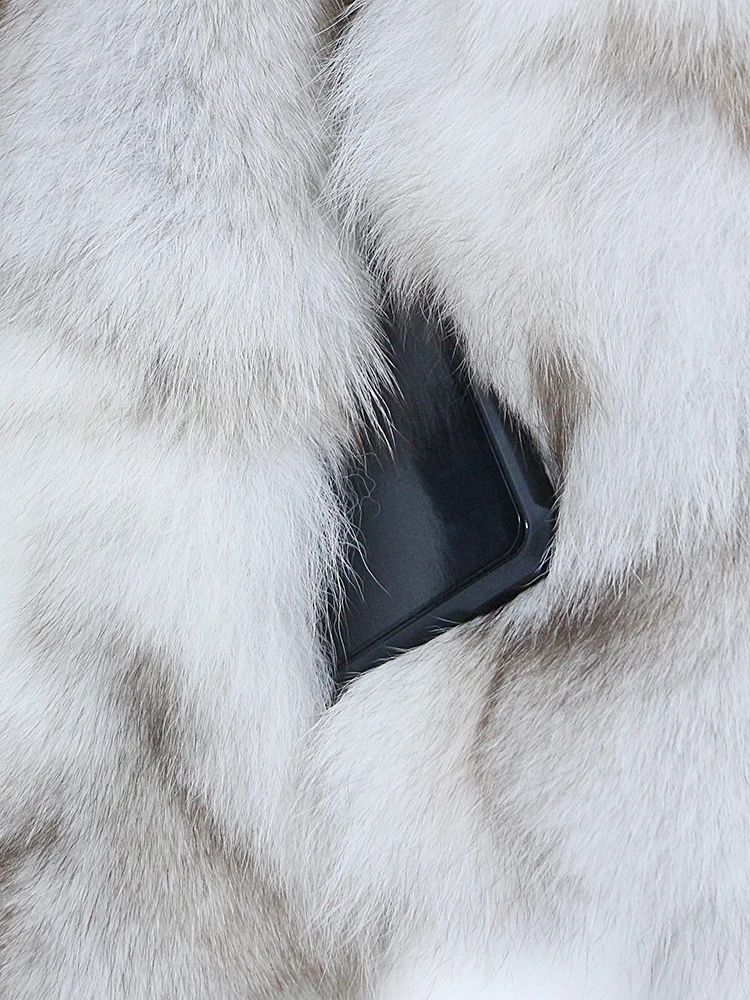 OFTBUY Thick Loose Three Quarter Sleeve Winter Jacket Women Real Fox Fur Coat Bat Style Whole Fox Fur Outerwear Fur Jacket