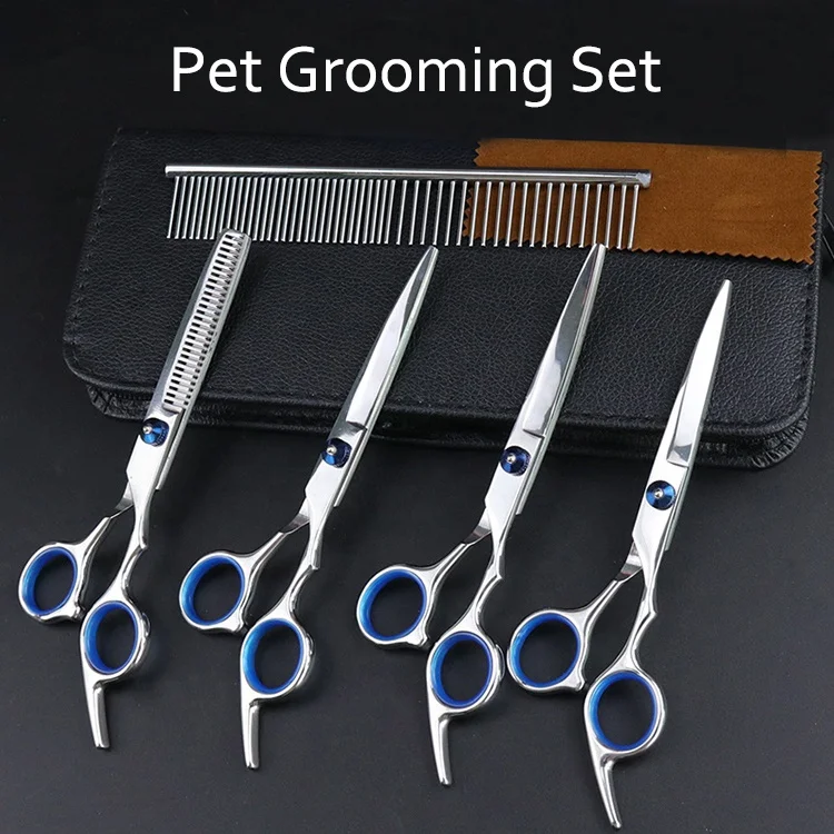 Profession Pet Clipper Supplies Equipment Scissors Shears 8 Inch Tools Comb Care Set Cats Dog Grooming Kits
