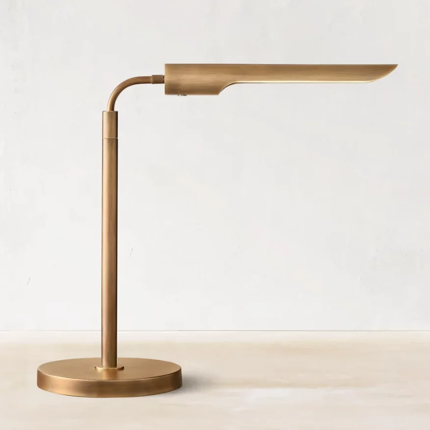 Brass Gold Table Lamp For Living Room Hotel Adjustable LED Golden Study Room Office Fashion Reading Desk Light