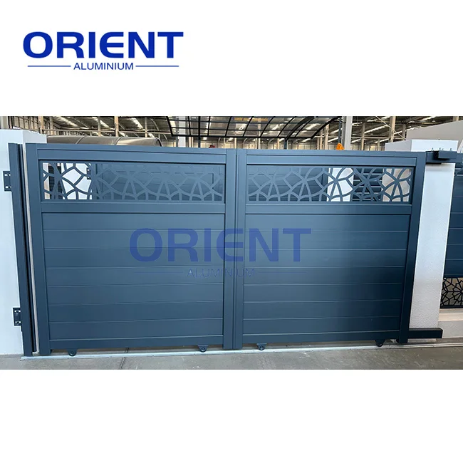 aluminium alloy luxurious electric swing gate with automatic gate opener modern main gate design 2024