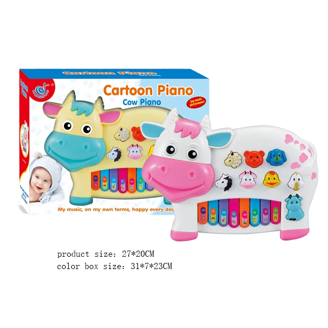 New Funny Baby Educational Cartoon Cattle Music Piano Children Toys Spanish Electronic Organ