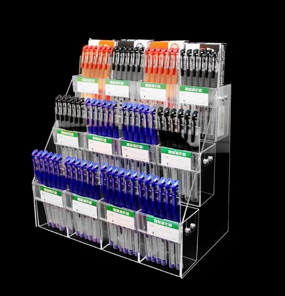 Stationery Store Clear Pen Holder Pen Marker Holder Gift Store Acrylic Open Pencil Book Display Stand