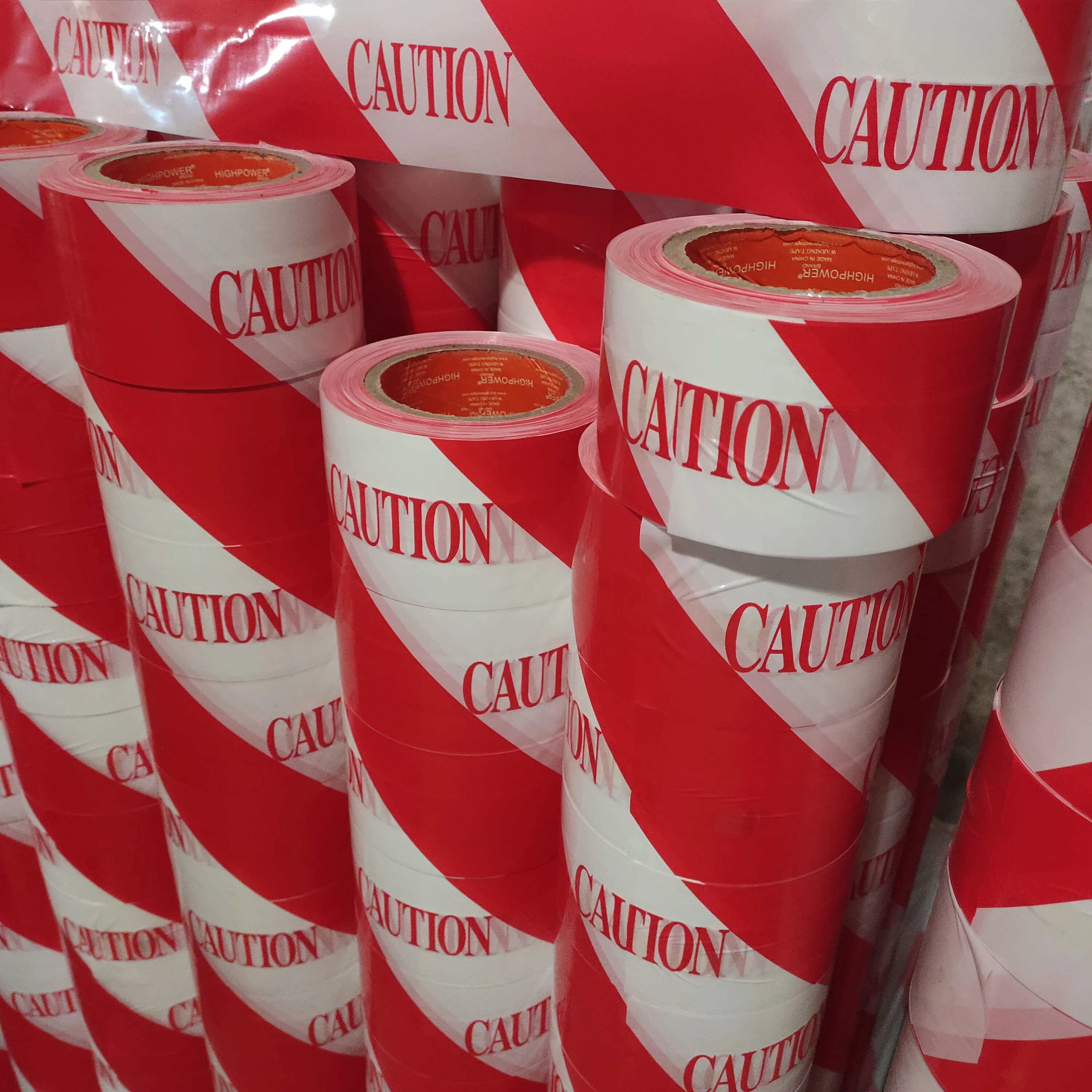 
Hot Sale red white with caution warning tape 