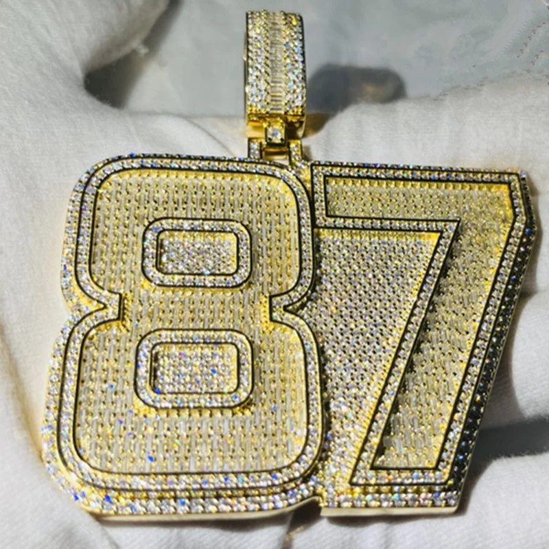 custom diamond pendants Iced out stainless steel high polished