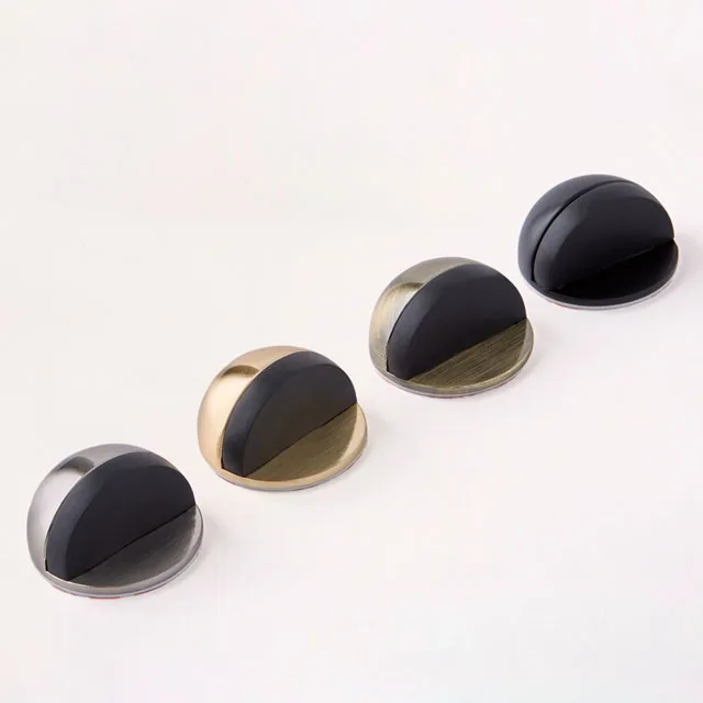 Draft Dust Under Rubber Heavy Duty Security Rubber Floor Mounted Outdoor Stop Stainless Steel Half Moon Modern Door Stopper
