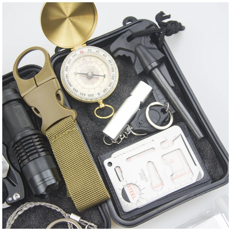 Survival Gear Emergency Tool Kit Outdoor Emergency Rescue Tool Seat Belt Camping Survival Kit Tools