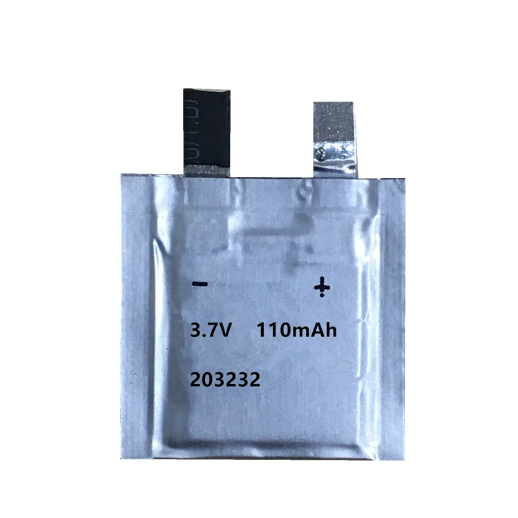 Thin battery or 3.7 V Thin Battery 203232 thin tiny rechargeable battery 110 m Ah thickness 2.05 mm