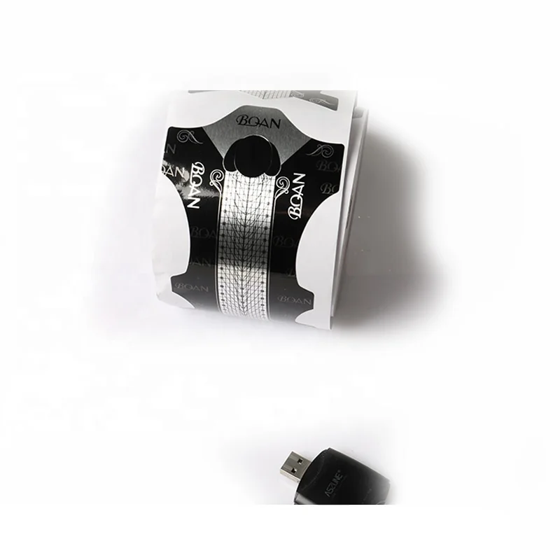 BQAN Best Quality Strong Glue Extra Long XXL Aluminum Acrylic Extension Black Silver Nail Art Form Roll